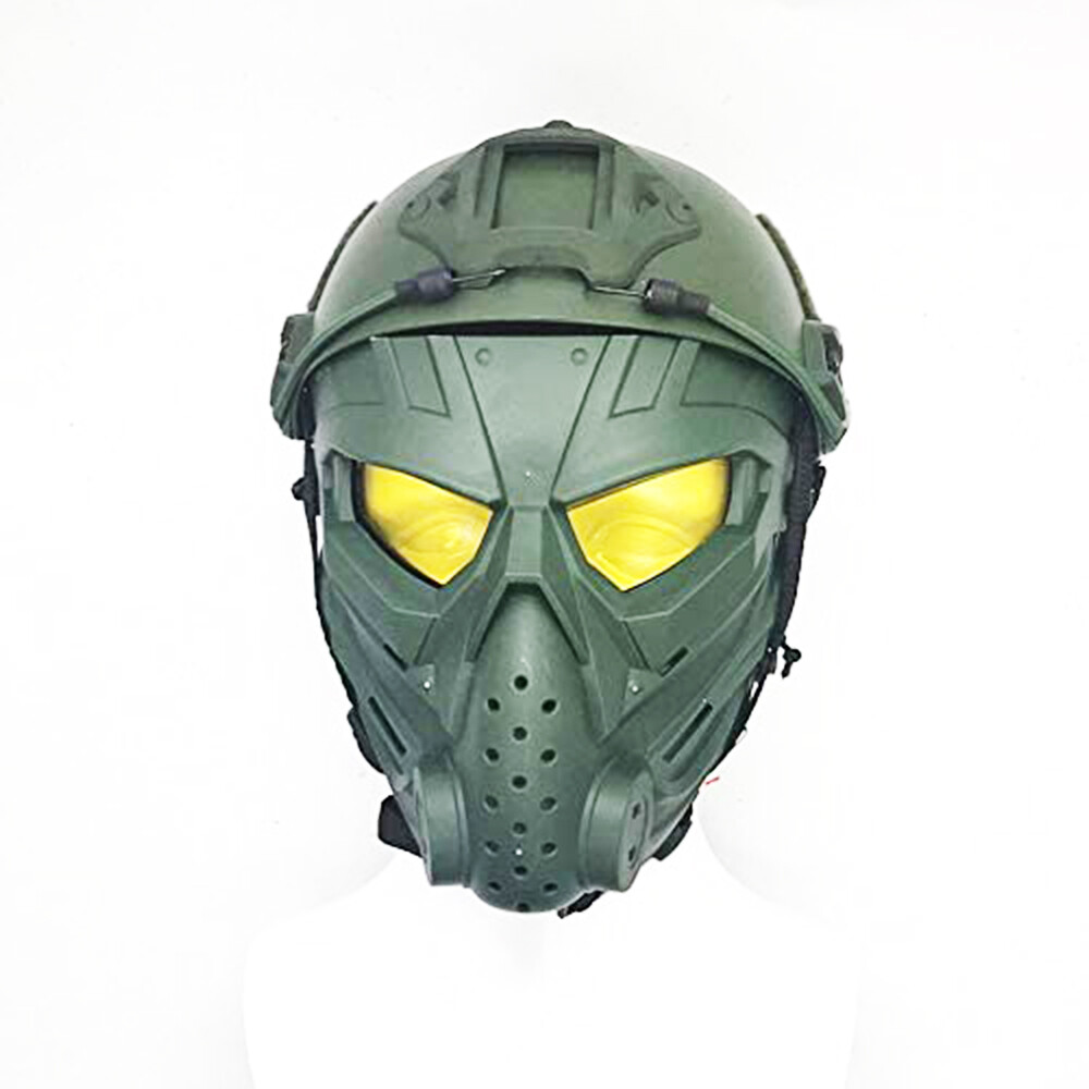 Tactical Airsoft Helmet with Full Face Protective Mask kit for Hunting Cosplay