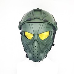 Tactical Airsoft Helmet with Full Face Protective Mask kit for Hunting Cosplay