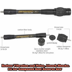 Archery Bow Stabilizer 6″ 8″ 10″ 12″ 15″ – Carbon Fiber, Damping System & Weight