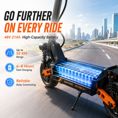 1600W Electric Scooter 48V 21Ah Foldable Adult E Scooter 65KM/H 55KM 11″ Tires