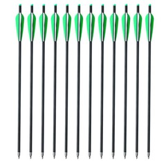 12Pcs 20″ Carbon Crossbow Bolts Arrows Archery Hunting with 4″ Vane Replaced Tip