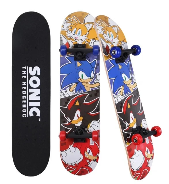 Sonic the Hedgehog & Friends 31″ Skateboard Four Characters ABEC 5 Bearings New