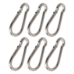 264 Lbs Spring Snap Hook Carabiner Clips Stainless Steel 304 , Set Of 6