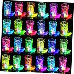 Cowboy Boot Shot Glass Set of Light Up Plastic Shot Glasses 1.5 oz Flashing