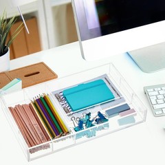 Briwooody 1 Pcs Acrylic Desk Drawer Organizer 9» up to 18» x 15» x 2.1» E…