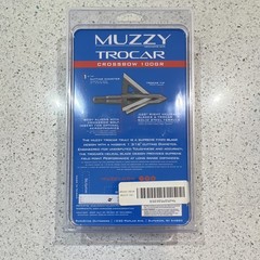 Muzzy Trocar Crossbow Broadheads 100 Grain 3-Blade Silver 1 3/16″ Pack
