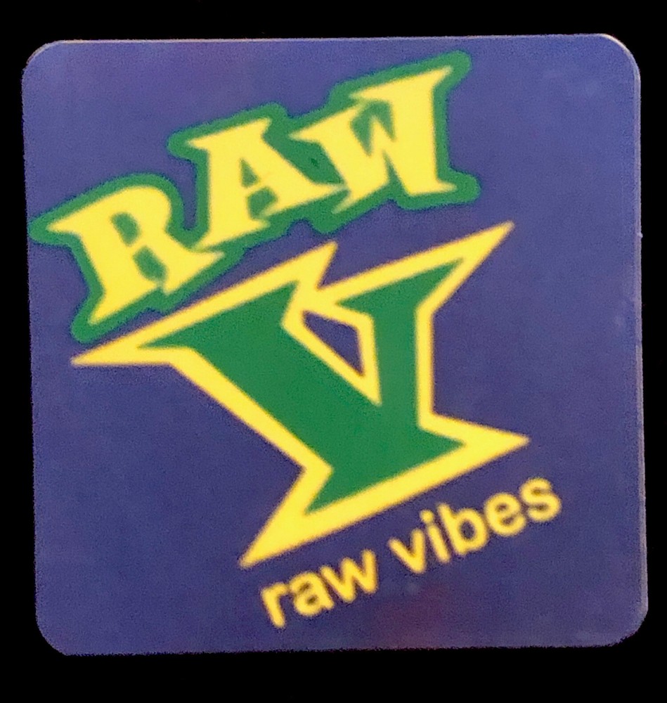 FRESH JIVE STICKER “RAW VIBES (LOS ANGELES 1990 VINTAGE) 2 7/8” SQUARE￼ GLOSSY