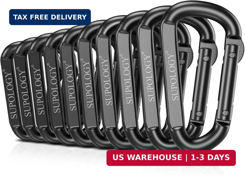 Carabiner Clips, 900 LBS 2.5″ Iron Heavy Duty Caribeaners for Hammocks, Camping