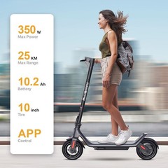 350W 10.2AH ELECTRIC SCOOTER FOR ADULT 30KM URBAN COMMUTER E SCOOTER 10″ TIRE