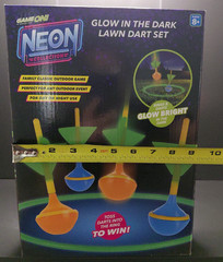 Game On Neon Glow in the Dark Lawn Dart Set Outdoor Yard Game 6 Piece New
