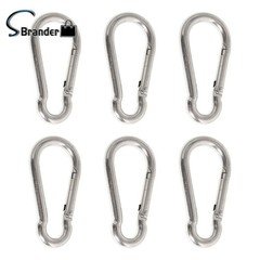 12 Pack 440 Lbs 304 Stainless Steel For Hiking Fishing Carabiner Clip Snap Hook