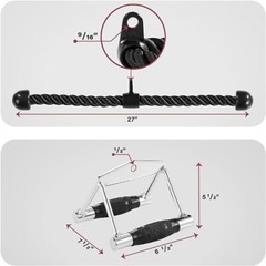 Yes4ALLTricep Press Down Cable Machine Attachment Set, LAT Pulldown Attachment