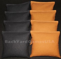 CORNHOLE BEAN BAGS Black & Burnt Sienna 8 ACA Regulation Corn Hole Bags Texas