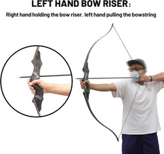 Black Hunter Left Hand Bow Riser 15» Archery Bow Riser for Recurve Bow Longbow