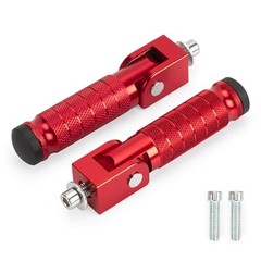 M8 Motorcycle Foot Pegs 90 Degree Foldable Bike Pegs CNC Anti-Skid Red