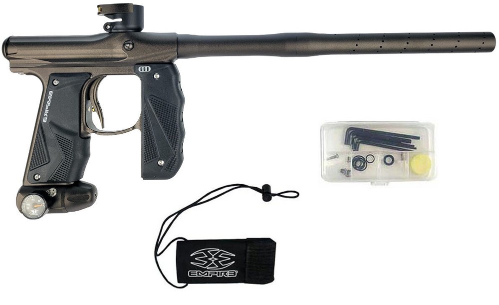 Empire Mini GS Paintball Gun Electronic Marker w/ 2pc Barrel Solid Dust Brown