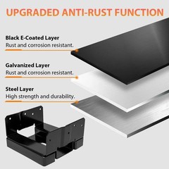 10PCS 6×6 Post Base for Concrete, Heavy Duty Post Base Anchor for 5.5×5.5 Woo…
