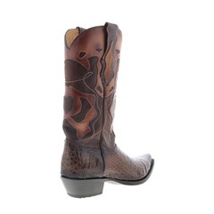 King Exotic Caiman Belly Snip Toe Mens Brown Wide Cowboy Western Boots