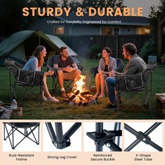 SLSY Oversized Heated Camping Chair Patio Lounge Chairs with 20000mAh Power Bank