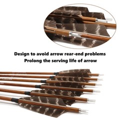Archery Hunting Carbon Arrows, MS Carbon Fiber Arrow Spine 400 with Screw-in …