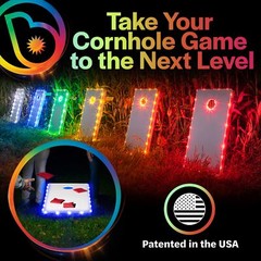 Brightz – TossBrightz Cornhole LED Light, Bean Bag Game Board Lighting Kit, Gold