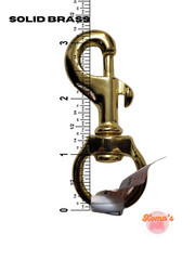 3 1/4″ Solid Brass snap/clasp with 3/4″ round swivel eye. repair lead rope,reins