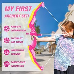 2 Pack Bow and Arrow for Kids 4-6, LED Light Up Archery Set with 24 Suction C…