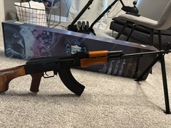 LCT RPK Electric Airsoft Rifle Wood Stock w/ Drum Mag, Orange Tip