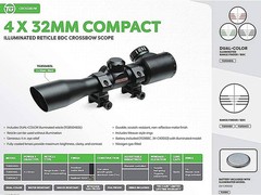 Water-Resistant Crossbow Scope with Illumination and Scratch-Resistant Finish
