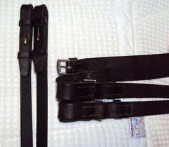 DOVER CIRCUIT Bridle & Bit – PADDED – 2-Tone Black & White – GREAT FREE Reins
