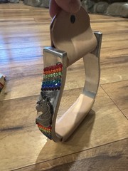 Pony / Youth size ALUMINUM STIRRUPS Unicorn concho Rainbow crystal rhinestones
