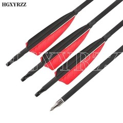 Carbon Arrows 30″ 4″ Feather Archery Arrows Compound Bow Recurve Bow Hunting