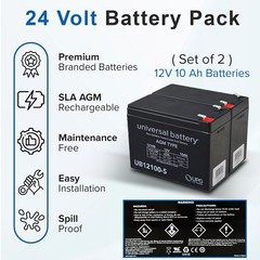 24 Volt Battery Pack, the Razor iMod, Rechargeable Batteries, 10 Ah with Harness