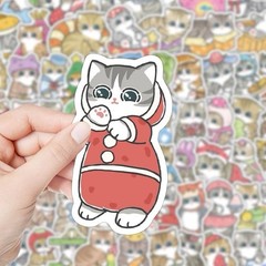 20Pcs Random Cute Cartoon Cats Kitty Kawaii Cat Waterproof Decals Stickers