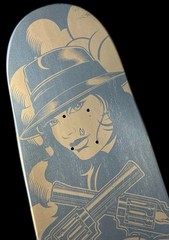 RARE SIGNED Nick Dompierre Race Car Real Skateboard Deck DOUBLE SIDED Skull NEW