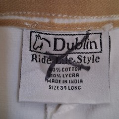 Dublin Riding Pants 34 Long Ivory – Stain on Back Left Leg