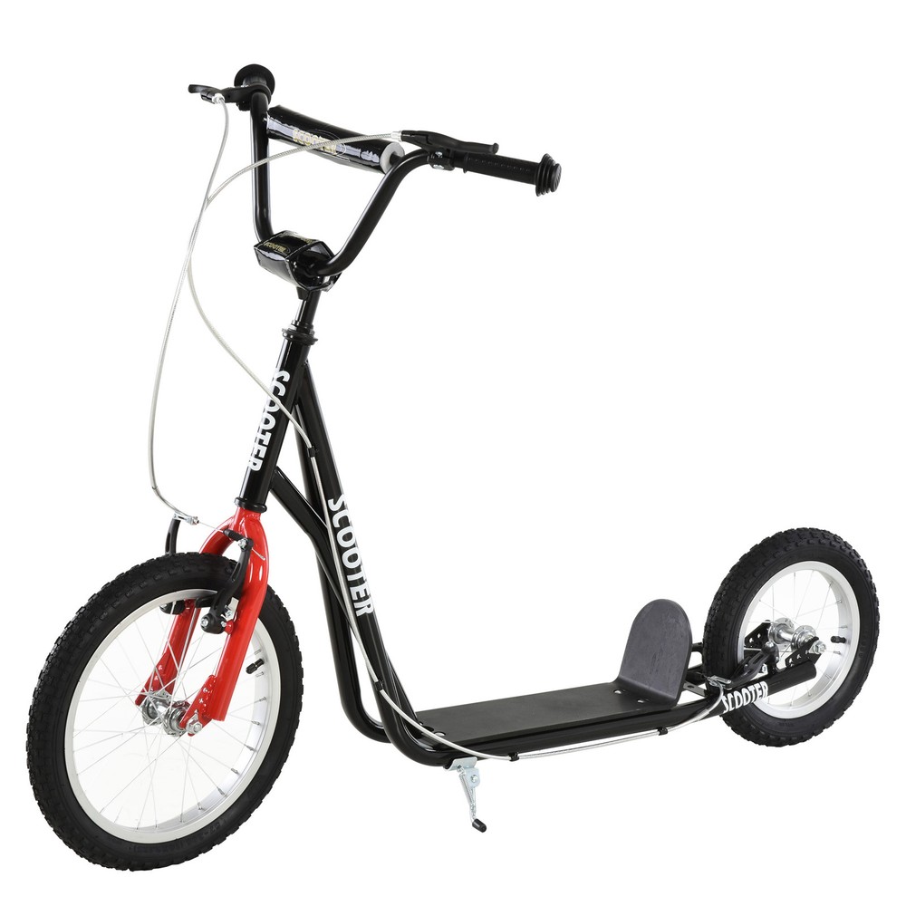 Teens Youth Kick Scooter Height Adjustable Inflatable Tires Ride On Toy For 5+