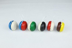 Wooden Toy Yo-Yo Red-Black BxT 5X3Cm New Wooden Game Patience Game
