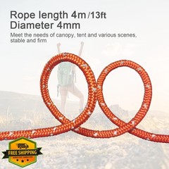 Smithok 8 Pack Reflective Guy Lines Orange