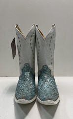 El General Pointed Toe Blue Silver Glitter Western Cowboy Boots Size 10.5