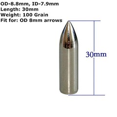 12pcs Glue on Field Points 11/32 Wood Arrow Points Glue on Arrow Tips for Woo…