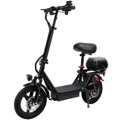 Electric Folding Scooter 48V 500W 14″ Tires w/ Basket Commuter E-Bike 20MPH #