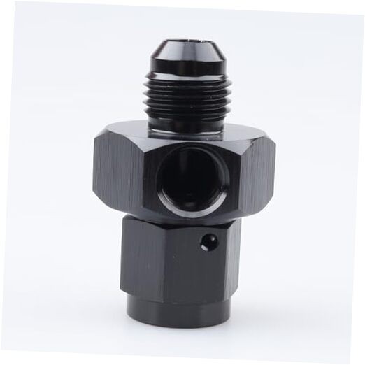 -6 AN Male to 6AN Female Swivel with M10x1.0 Seat 6AN with M10x1.0 Port Black