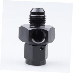 -6 AN Male to 6AN Female Swivel with M10x1.0 Seat 6AN with M10x1.0 Port Black