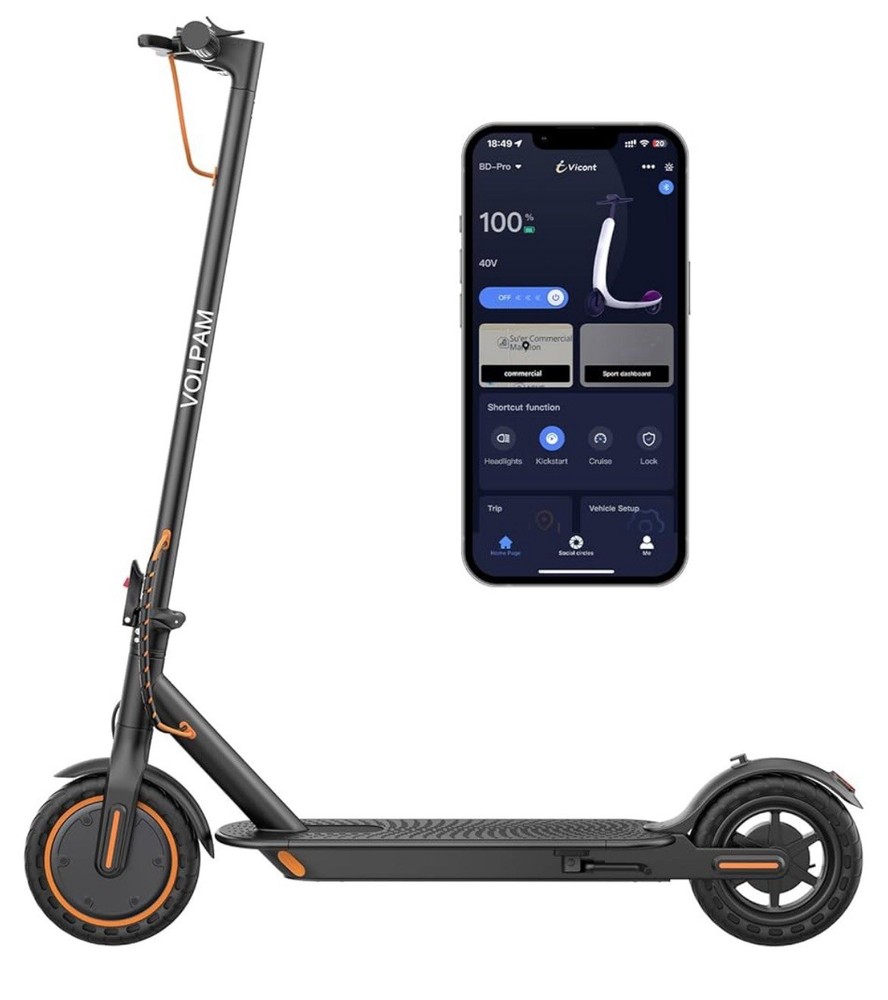 VOLPAM Electric Scooter, 350W/500W Motor, Max 21-28 Miles Range, 19/21 Mph To…