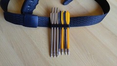 Black quiver for belt holds seven crossbow pistol bolts, Zombie, Viper, twd .