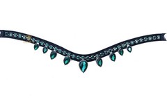 Horse Bling rhinestone snap browband Crystal Stone Durable Leather Bridle.