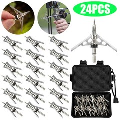 24Pcs 100 Grain Archery Broadheads 2″ Dia Expandable Hunting Arrowhead w/2 Blade