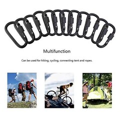 Locking Carabiner Clip D Ring Spring Snap Key Chain Hook 3″ Screw Gate Hook T…