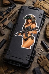 Cartoon Girl Operator AR 15 Sticker Car Gun Decal Tactical Military NVG Anime